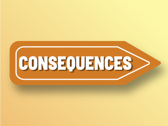 arrow sign labeled consequences