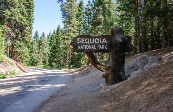 Sequoia National Park Entrance Sign