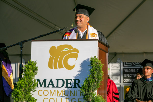 graduating student giving speech