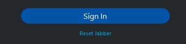 button options for signing in and resetting jabber