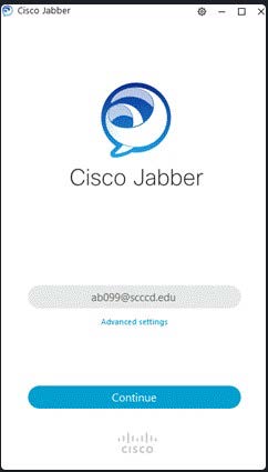 jabber username sign in page