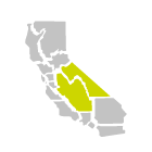 map of california with central valley highlighted